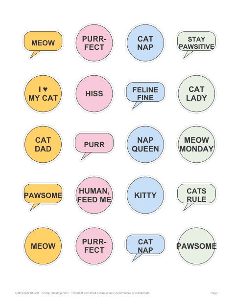 Preview of the first page of Quote stickers