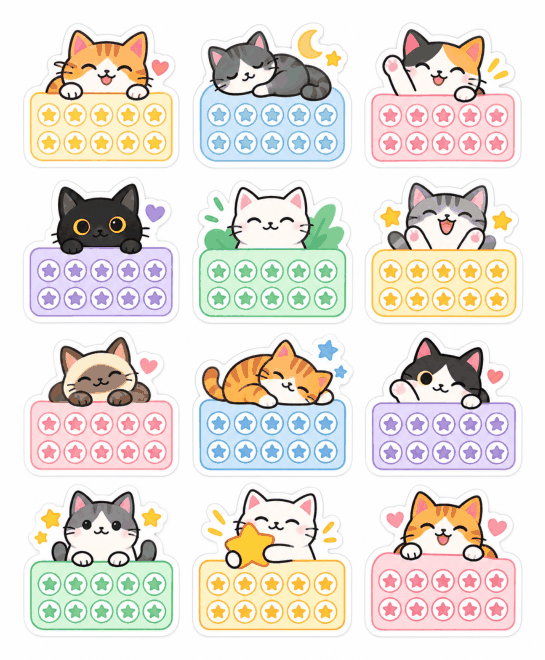 Preview of Free Printable Cat Sticker Chart
