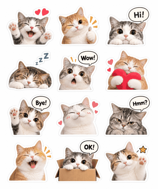 Preview of Cute Cat Stickers for WhatsApp