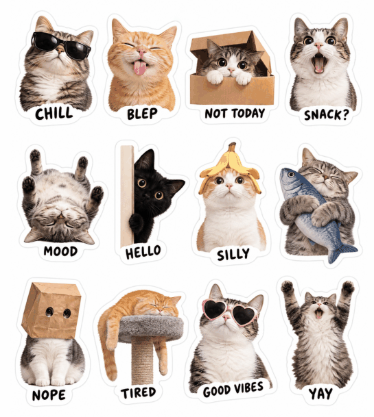 Preview of Funny Cat Stickers Printable