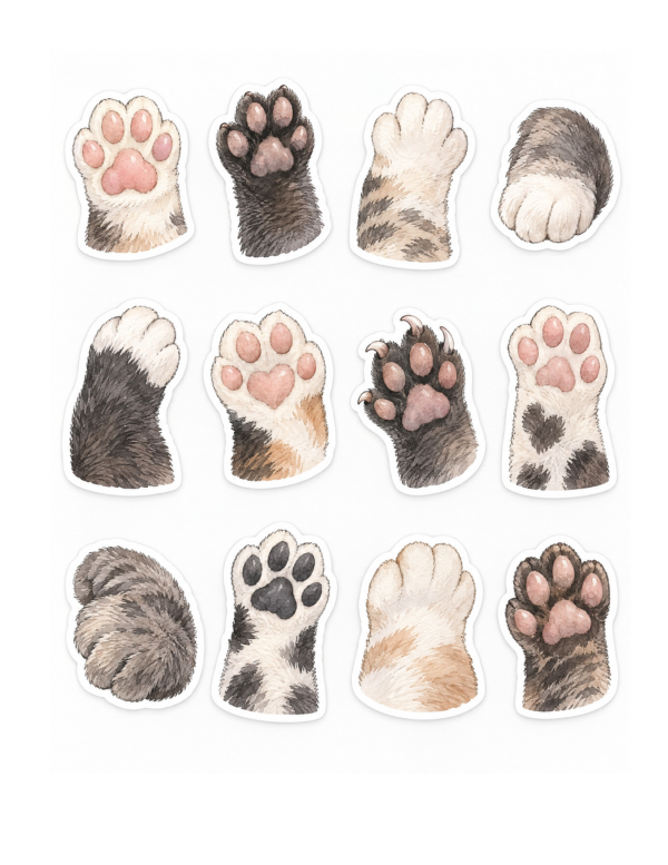 Preview of Printable Paw Prints Stickers