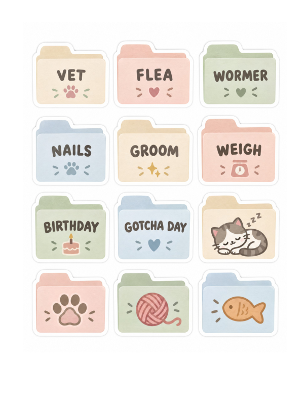 Preview of Printable Cat Planner Stickers
